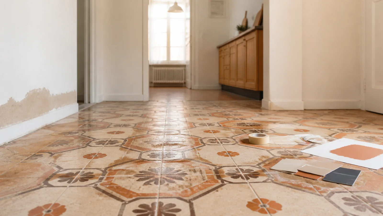 Peindre un carrelage sol des années 70 sans regretter le chantier